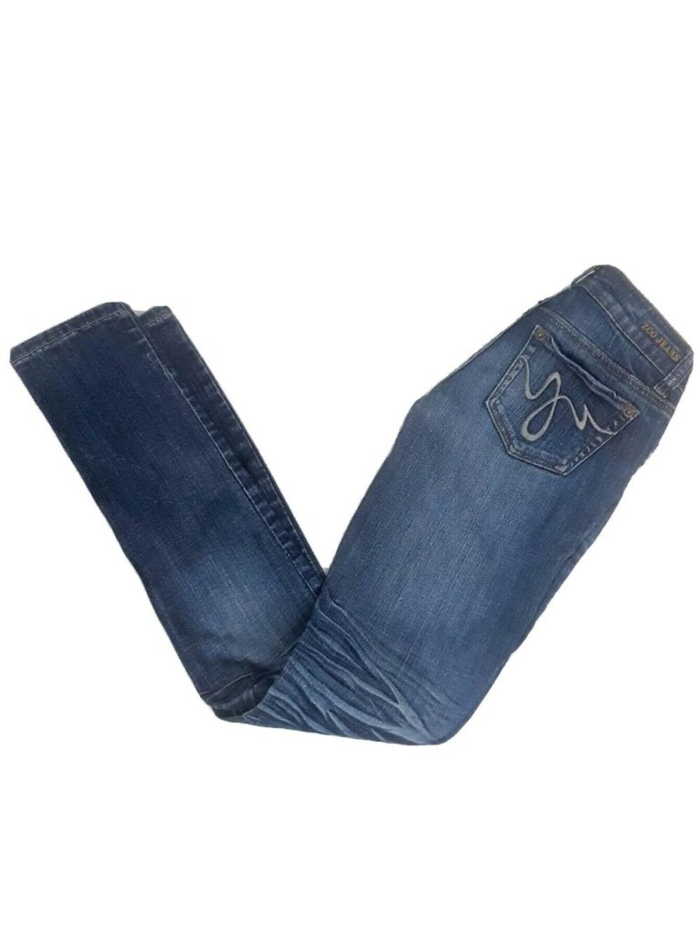 Zco Jeans Womens Size 0 Low Rise Skinny Distressed Jeans Whiskered Ruched Dark